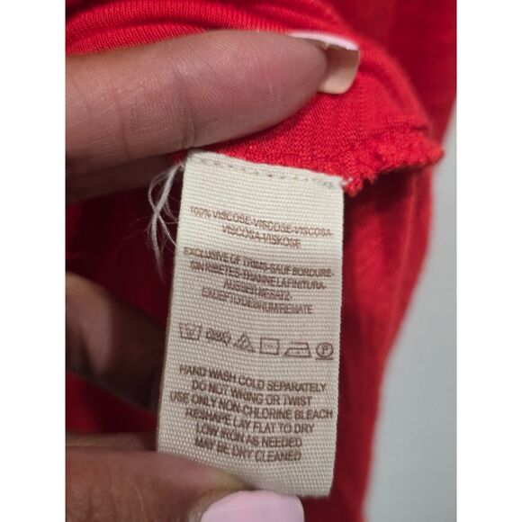 Free People Boho Crochet Lace Embroidered Red Tank Top Festival Peasant Blouse S - Picture 8 of 9